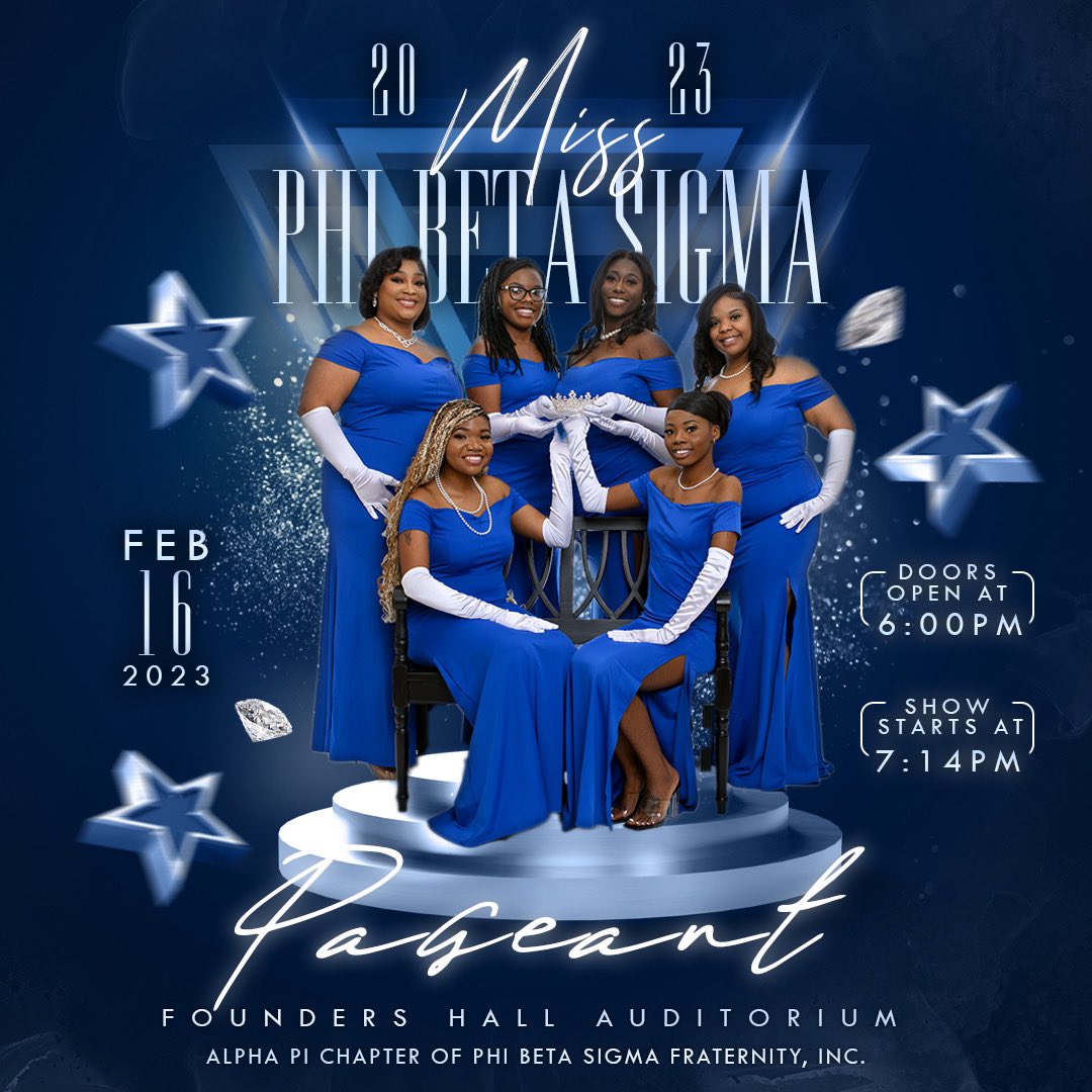FVSU_Greek_Life's tweet photo. Come out and support the contestants… See who will be the next Miss Phi Beta Sigma. #fvsu @AlphaPiSigmas https://t.co/EV78ppwsGu