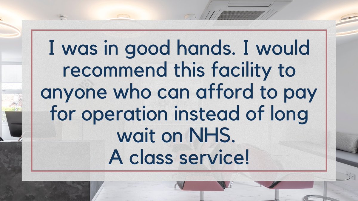 "I was in good hands. I would recommend this facility to anyone who can afford to pay for operation instead of long wait on NHS. A class service!!!!!!" Patient Feedback. #trustpilot #lasereyesurgery ow.ly/FzPN30stUrv