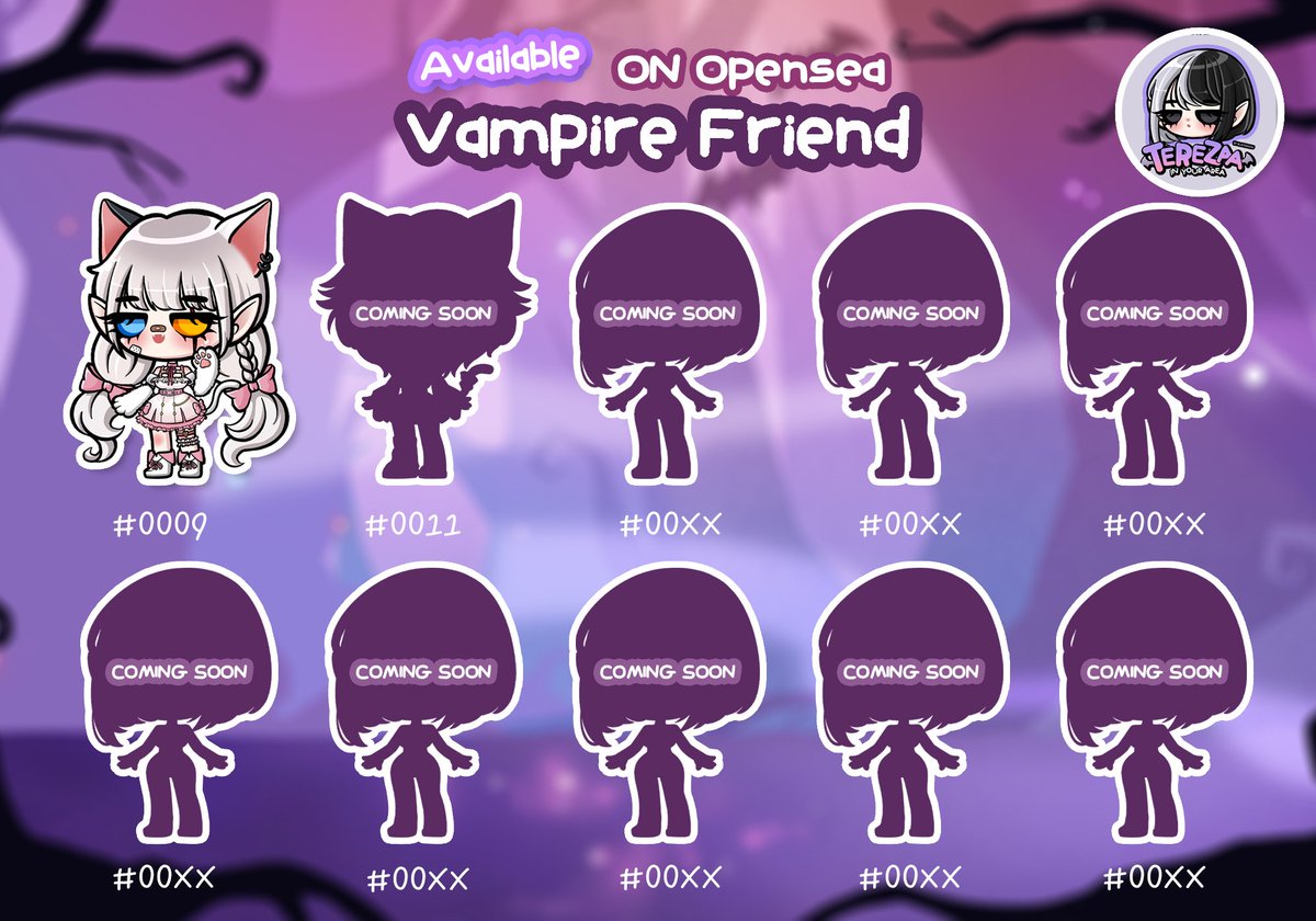 💥มาแล้วววววววววววว💥
เปิด vampire friend ตัวเเรก Pony Cat🐱
คาแรกเตอร์เจ้าแมวตาสองสีคนเก่งของ @NFTART_View 
opensea.io/assets/ethereu…
.
#Terezaa #vampirefriend #Ponycat #NFTCommumity #NFTthailand