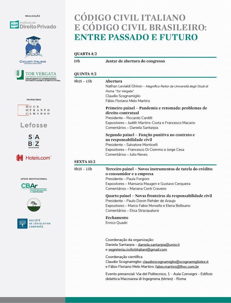 "Les nouveaux instruments de protection du crédit en droit brésilien". 
Conférence l'université de Rome "Tor Vergata".
Civilisti Italiani / Instituto de Direito Privado
<a href="/legiscompare/">Société de législation comparée</a> <a href="/DroitScPoNice/">DroitSciencePoNice</a> <a href="/GREDEG_UMR/">GREDEG</a>