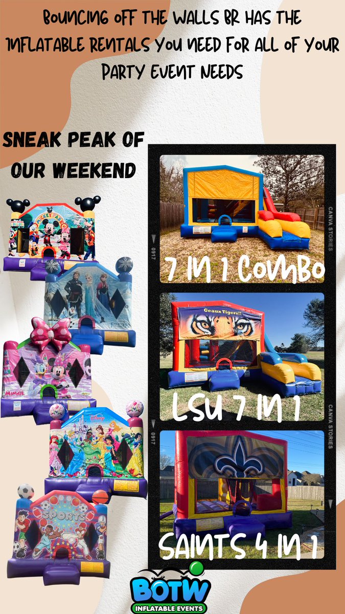 bouncing_br's tweet image. Inflatable Rentals you need for all of your Party Events | Bouncing off the Walls BR Baton Rouge, la