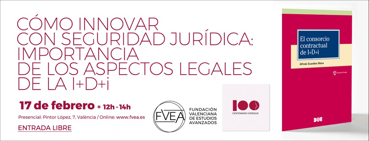 _fvea's tweet photo. 🏷️📑 Si quieres saber cómo innovar con seguridad jurídica, ven a la presentación
📅 viernes 17 de febrero
⏰ 12 a 14 h
🏛️ sede de la FVEA (Pintor López, 7), con 𝐀. 𝐄𝐬𝐜𝐚𝐫𝐝𝐢𝐧𝐨, 𝐒𝐢𝐥𝐯𝐢𝐧𝐨 𝐍𝐚𝐯𝐚𝐫𝐫𝐨, 𝐁𝐞𝐫𝐧𝐚𝐛é 𝐙𝐞𝐚 y 𝐉.𝐌.𝐄𝐦𝐛𝐢𝐝
https://t.co/64HpYeB2Ej https://t.co/XGfPYalvFB