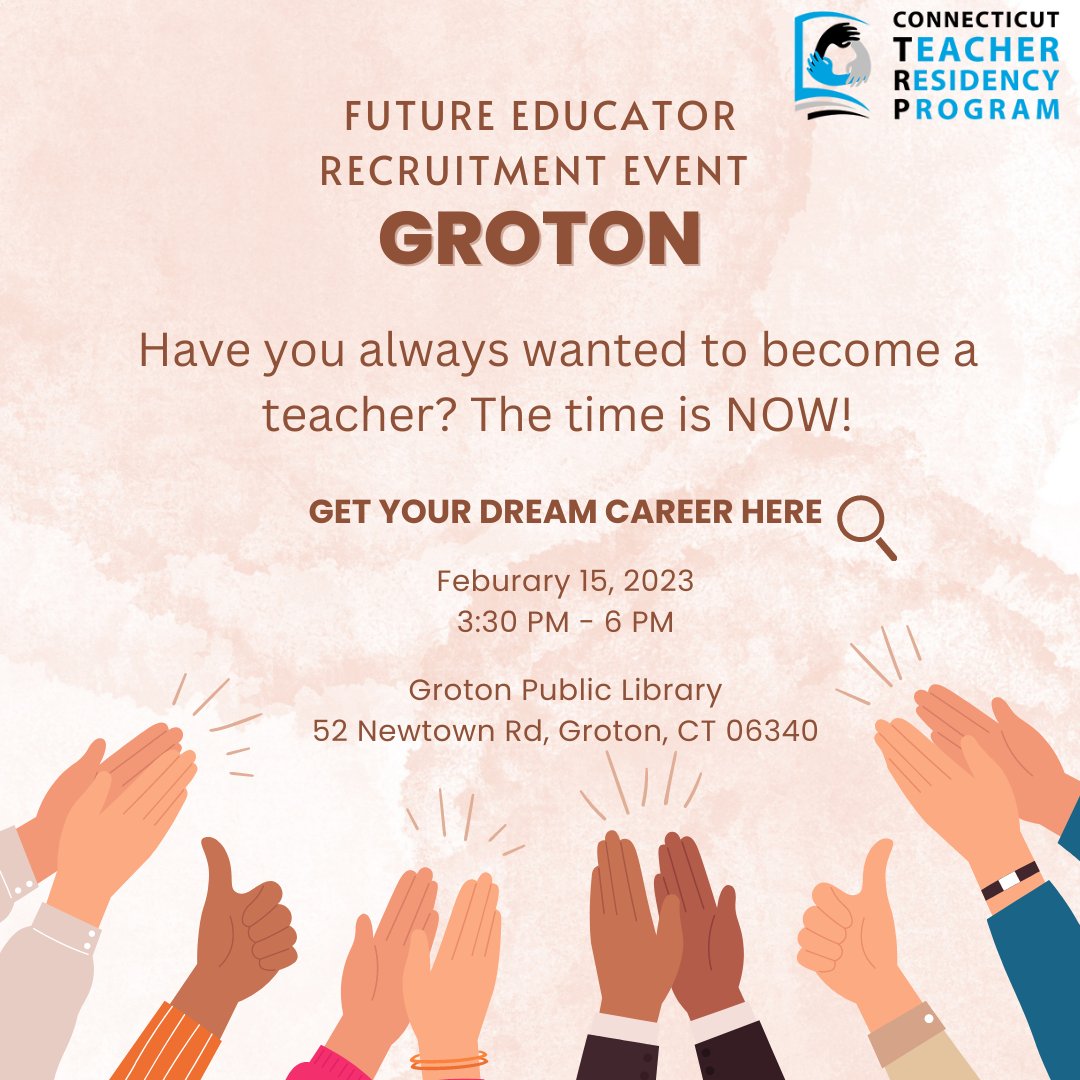 Join us:
February 15th
3:30pm- 6pm 
Groton Public Library, Groton CT

Refer a friend!!