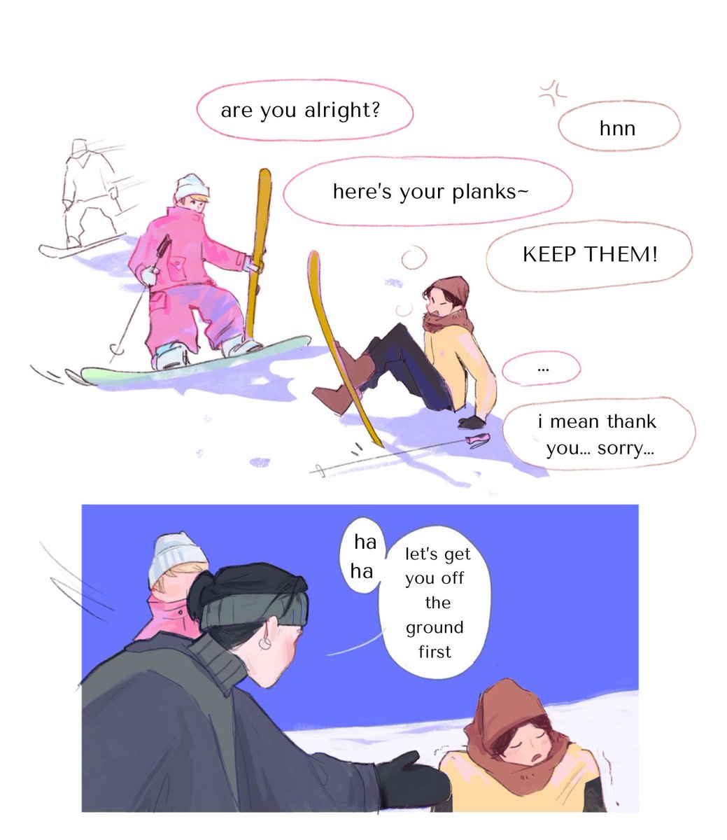 ski resort au 1/?
in which snowboarders jin and yoongi help out a stranger…
weather conditions: sope with a chance of yoon2seok 