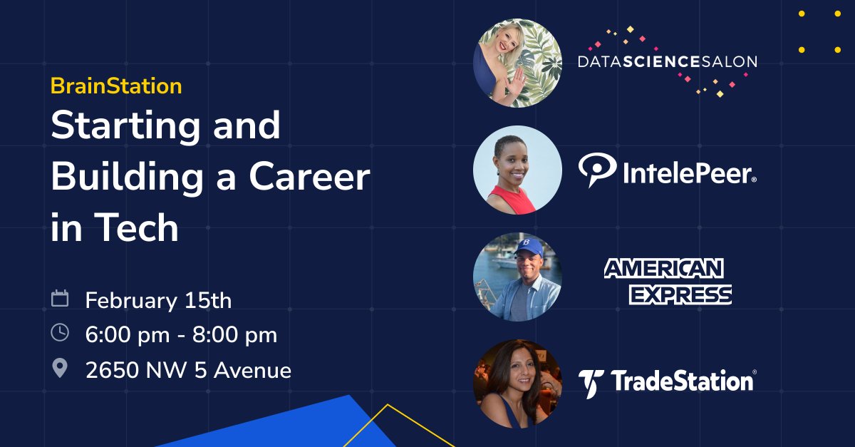 AnnaOnTheWeb's tweet photo. Excited to be a part of this panel @BrainStation & to share career advice w/ aspiring technical professionals in Miami!
Join us this Wed, Feb 15th at the Wynwood campus
Reserve your spot here: https://t.co/fuIa8aSBXU
#BeFutureProof #SoftwareEngineering #Data #Career #MiamiTech https://t.co/bBH2uA7Sm7