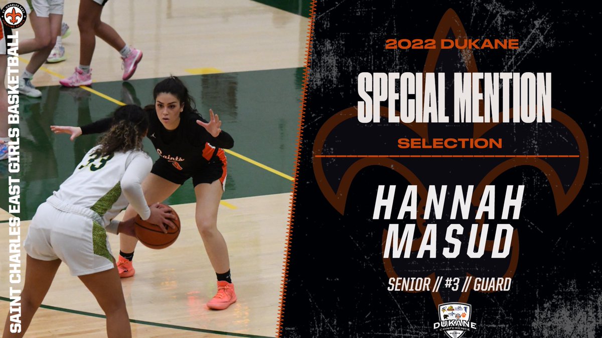 stcegirlshoops's tweet photo. Congratulations @hannah_masud for being selected Dukane All Conference Special Mention! 🏀⚜️ #saintspride https://t.co/rV7xx2sfzs