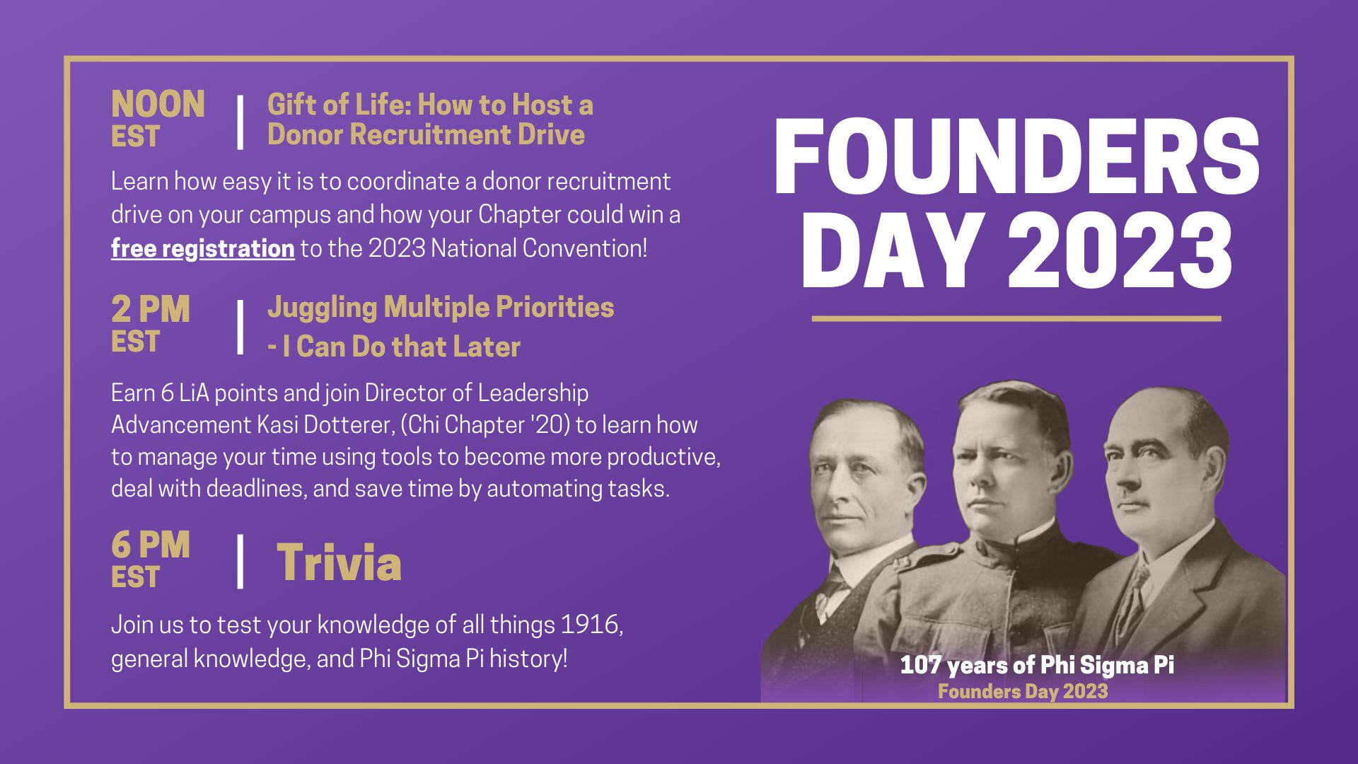 Phi Sigma Pi on Twitter "Tomorrow is Phi Sigma Pi's 107th Founders Day
