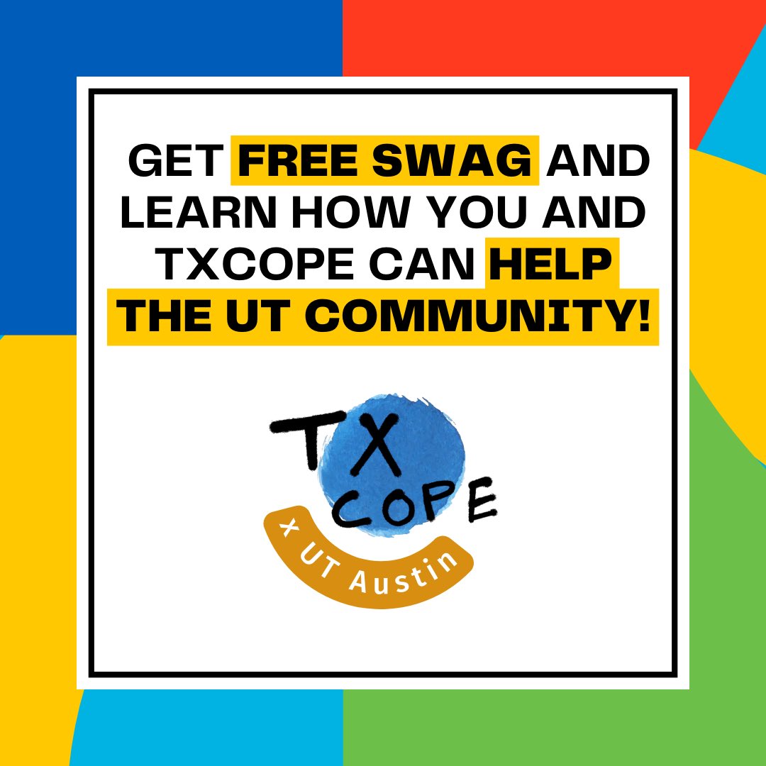 Tx_COPE's tweet photo. Hello fellow Longhorns! This spring semester, we will be tabling outside the PCL every Tuesday from 10-2pm. Come by our table to get free swag and learn how you and TxCOPE can help the UT community!
~ Reporting #overdoeses saves lives #harmreduction #TxCOPE https://t.co/gaOBMLy9b8