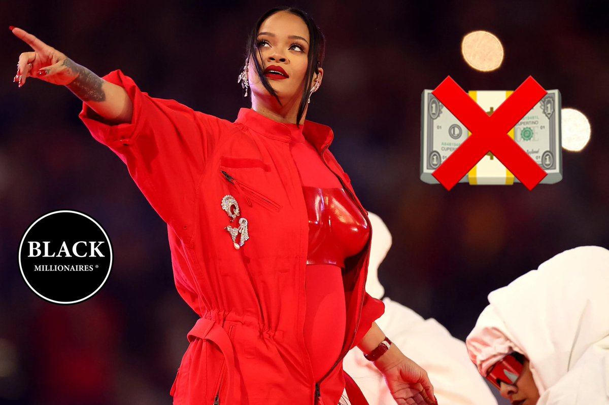 Blackmillions_'s tweet image. Rihanna got paid $0 to perform at the Super Bowl half time show by the NFL but did it for exposure for her brand. Over 28.5 Million people watched her Super Bowl halftime show. Think about this the next time you think you are too big to work for exposure 🤷🏾‍♂️