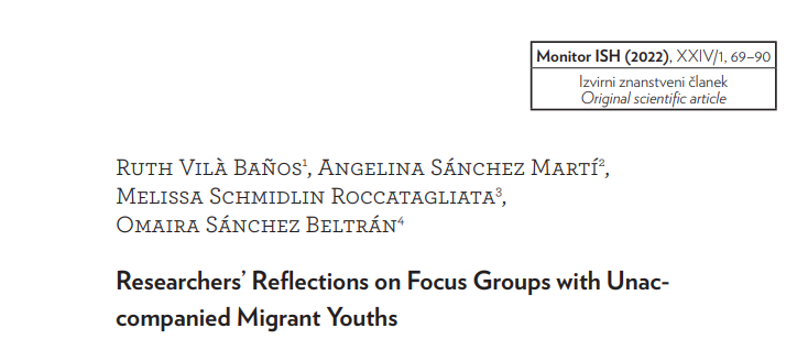 diiub's tweet photo. 📣Nova publicació de les nostres companyes @RuthVil2 @angelinasamarti Melissa Schmidlin i @omairabeltran sobre les reflexions de les investigadores  en la recerca amb joves migrats sols a la revista MONITORISH de @AlmaMaterEU 
👇
https://t.co/doAw1UkW83 https://t.co/bJ8tdZljxG