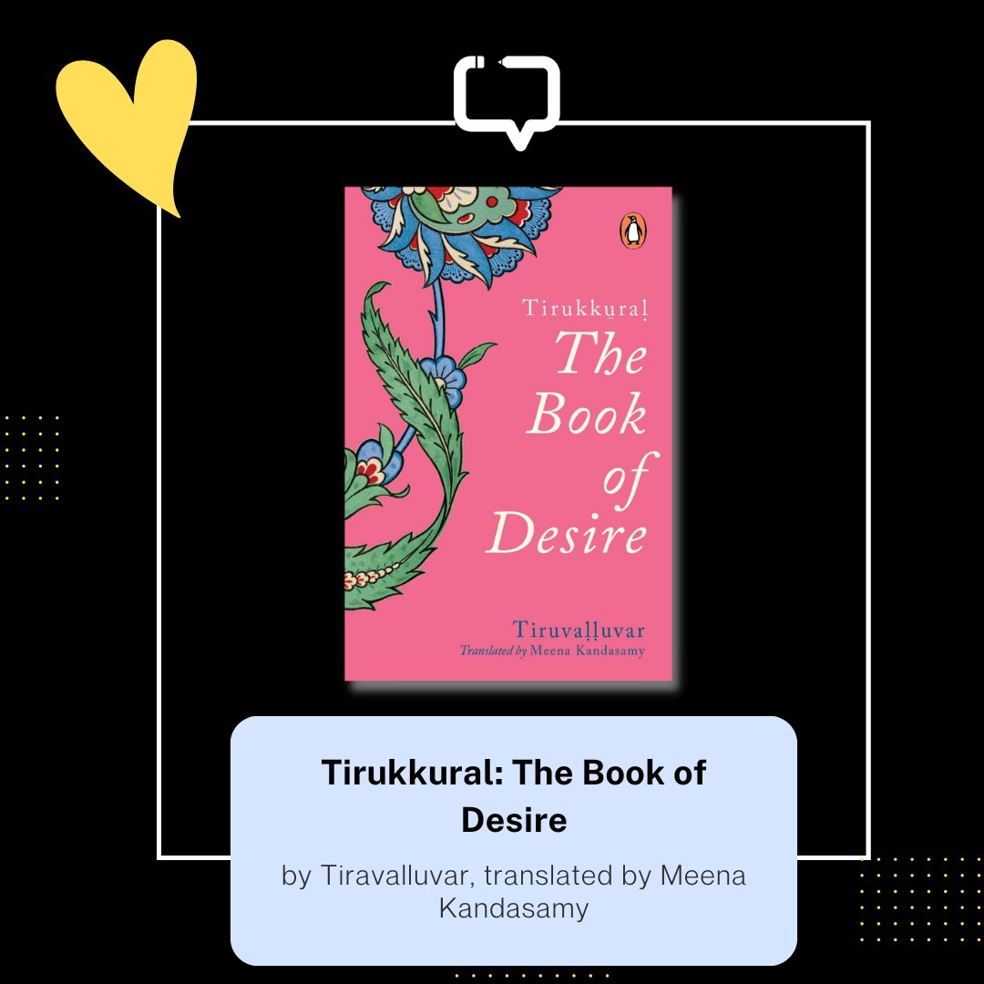 purplepenciled's tweet photo. Book #1: Tirukkural: The Book of Desire translated by @meenakandasamy, published by @PenguinIndia
#purplepencilproject #romancebooks #indianliterature https://t.co/dFCgiwKMHB