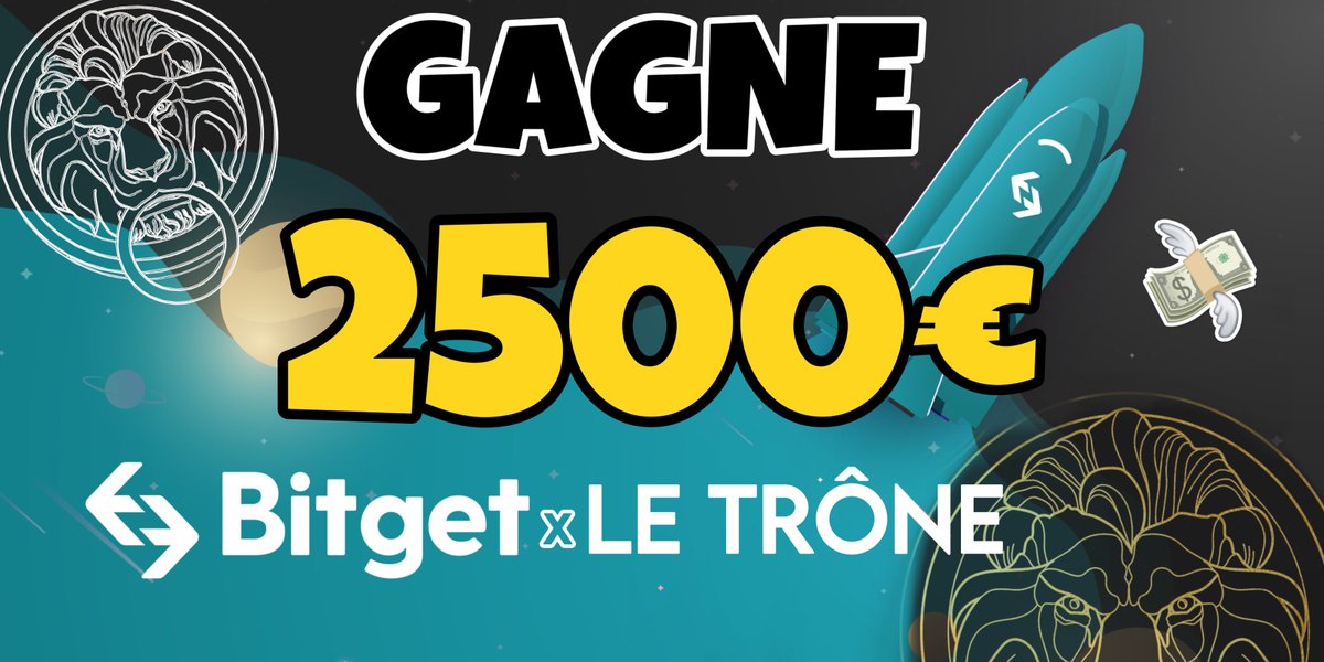 LeTroneFr's tweet image. CONCOURS🎁

À la clé:
➡️2500€ à partager à 5🎉
➡️+5 places dans notre école🔥
➡️10 Gagnants🚀

Pour participer:
🔁&amp;amp;❤️ce Tweet
👉 Follow @LeTroneFr
✍️Crée un compte sur Bitget bit.ly/GetTrone (rapide &amp;amp; sans KYC)
👇 Identifie un(e) ami(e) &amp;amp; écris ton User ID

T.A.S 06/03🏁