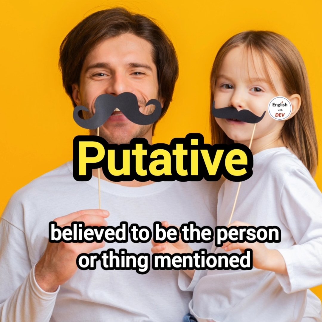 EnglishwithDev's tweet photo. Putative - believed to be the person or thing mentioned πππ
https://t.co/u4vaKygAXX
#EnglishWithDev #learnenglish #wordoftheday #Putative #englishvocabulary #vocabulary https://t.co/Rpl0zJbXm7