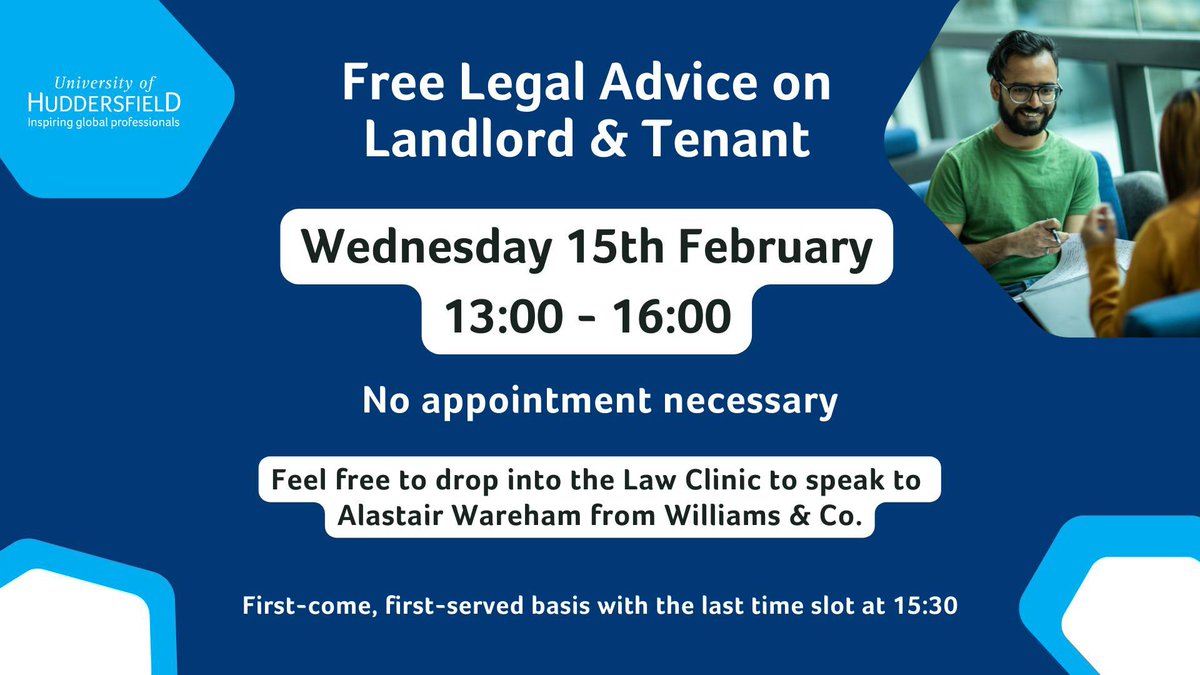 The Law Clinic is back! <a href="/huddlaw/">Hudd Law</a> <a href="/PackhorseSC/">The Packhorse Centre</a>