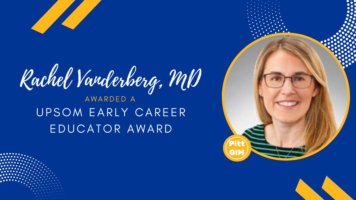 Congratulations to @huberrachelv for being awarded the @PittTweet School of Medicine Early Career Educator Award! 🎉