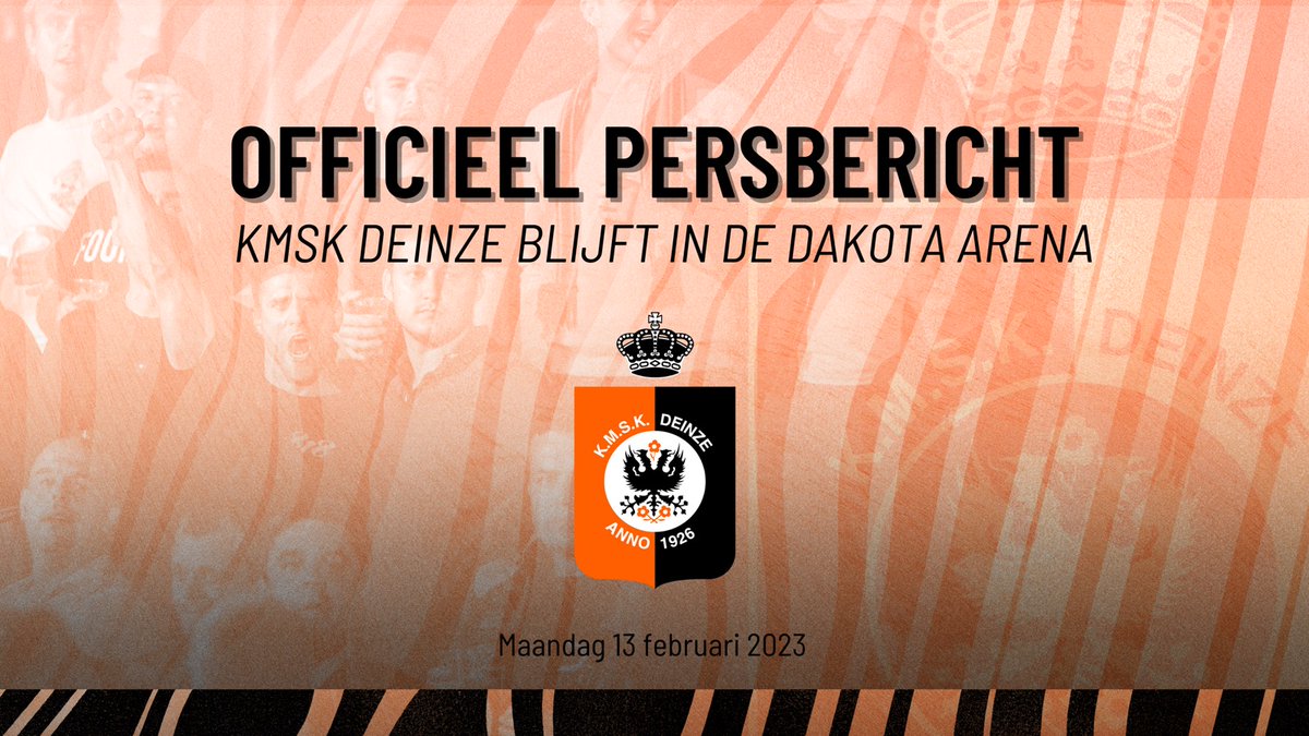 KMSKDeinze's tweet photo. 𝐊𝐌𝐒𝐊 𝐃𝐞𝐢𝐧𝐳𝐞 𝐛𝐥𝐢𝐣𝐟𝐭 𝐢𝐧 𝐝𝐞 𝐃𝐚𝐤𝐨𝐭𝐚 𝐀𝐫𝐞𝐧𝐚 !

Er is een beslissing gevallen i.v.m. het licentiedossier voor seizoen 23-24. Onze Tigers blijven voetballen in de Dakota Arena. 🟠⚫ 

Meer info 👉 https://t.co/0LLXCIqDLO https://t.co/cgtHEwx2mv