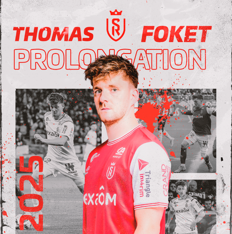 StadeDeReims's tweet photo. 🤝 @ThomasFoket poursuit l'aventure 🔴 &amp; ⚪️ jusqu'en 2️⃣0️⃣2️⃣5️⃣ ! 🇧🇪