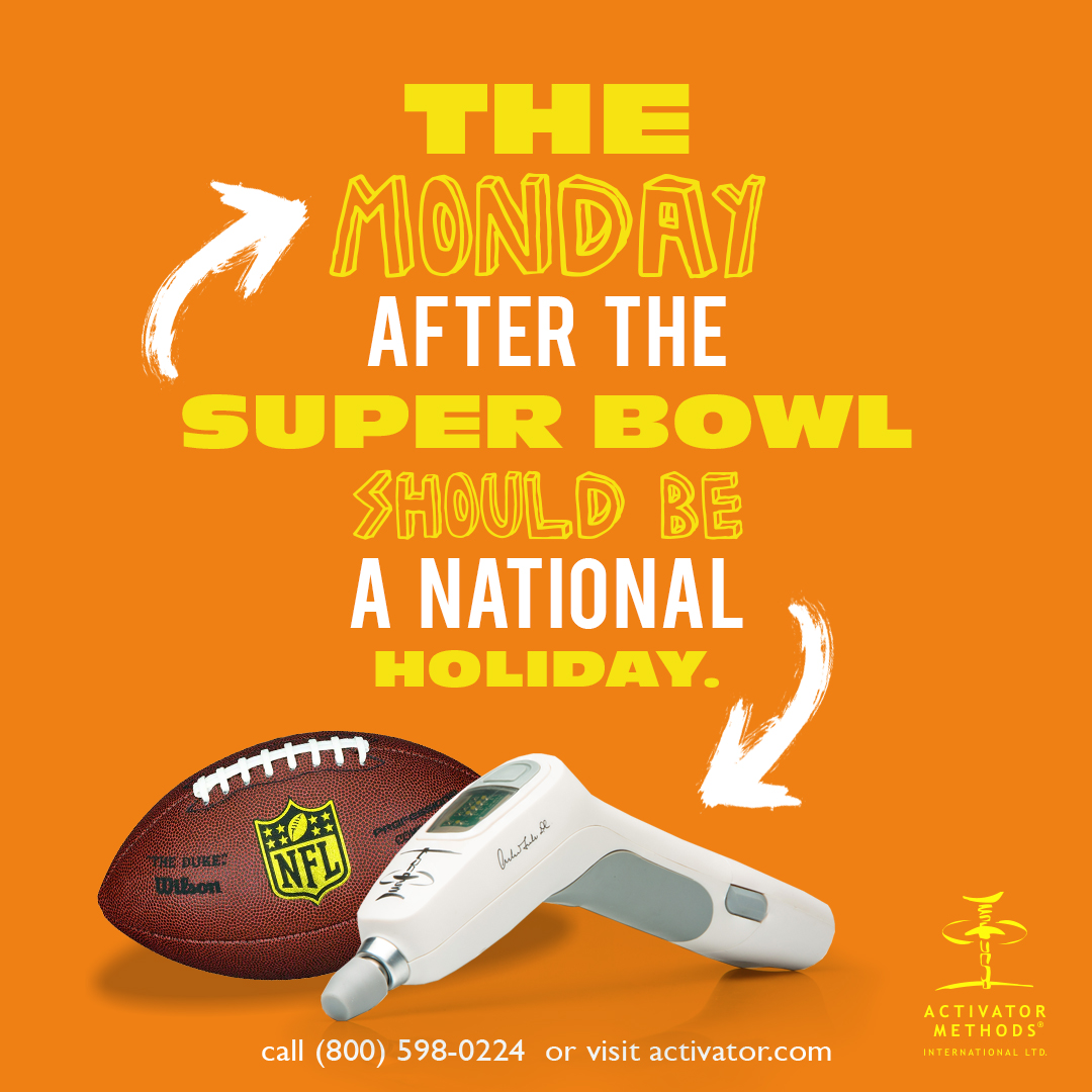 activatormethod's tweet photo. Like and Share if you agree! βπ #happymonday #superbowl #activatormethod #chiropractor #chiropractic https://t.co/o89qGWno9T