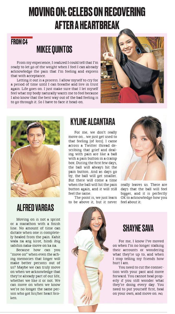 Inquirer Entertainment (@inqent) on Twitter photo Valentine forum: Celebs on recovering after a heartbreak
entertainment.inquirer.net/485877/moving-…
<a href="/InqEnt/">Inquirer Entertainment</a> <a href="/gmanetwork/">GMA Network</a> #valentines #DennisTrillo <a href="/davidlicauco/">David Licauco</a> #KatrinaHalili #MavyLegaspi <a href="/nacinorocco/">Rocco Nacino</a> #PaulSalas @2002kyline <a href="/mikeequintos/">Mikee Quintos</a> <a href="/AlfredVargasPH/">Alfred Vargas</a> #ShayneSava #entertainment Valentine forum: Celebs on recovering after a heartbreak
entertainment.inquirer.net/485877/moving-…
<a href="/InqEnt/">Inquirer Entertainment</a> <a href="/gmanetwork/">GMA Network</a> #valentines #DennisTrillo <a href="/davidlicauco/">David Licauco</a> #KatrinaHalili #MavyLegaspi <a href="/nacinorocco/">Rocco Nacino</a> #PaulSalas @2002kyline <a href="/mikeequintos/">Mikee Quintos</a> <a href="/AlfredVargasPH/">Alfred Vargas</a> #ShayneSava #entertainment