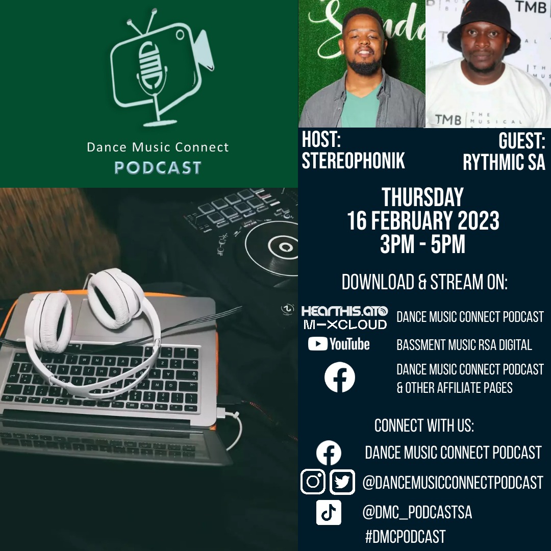 DMC_PodcastSA's tweet photo. 📢First Episode Dropping This Week.
🗓️Thursday 3pm - 5pm
🎚️HOST @StereophonikDJ
🎚️Guest Interview @Rythmic_sa
LIVE ON @bassmentmusicsa YOUTUBE &amp; FACEBOOK.
@HearThisAt https://t.co/bEe90mvUEg
@mixcloud https://t.co/6xpfD9TRBw
#DMCPodcast #dancemusic https://t.co/CJ5YX914nu