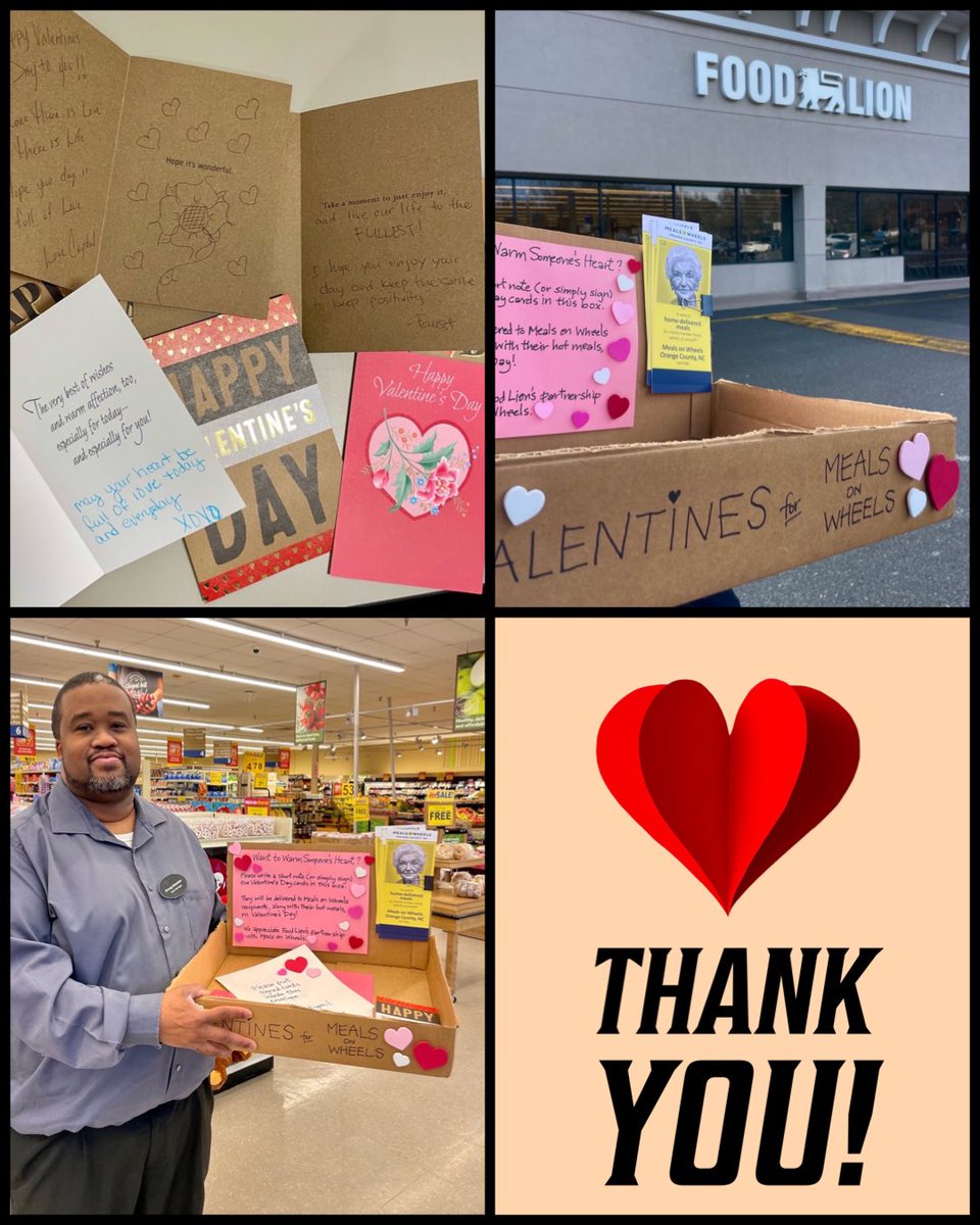 MOWOCNC's tweet photo. Our recipients will receive hand-written Valentine notes with their meal delivery this week.

Special thank you for Valentine Cards created by @FoodLion. 

MOWOCNC is a proud recipient of the Food Lion Feeds Grant through Meals on Wheels America. https://t.co/8KA0RMIN1K