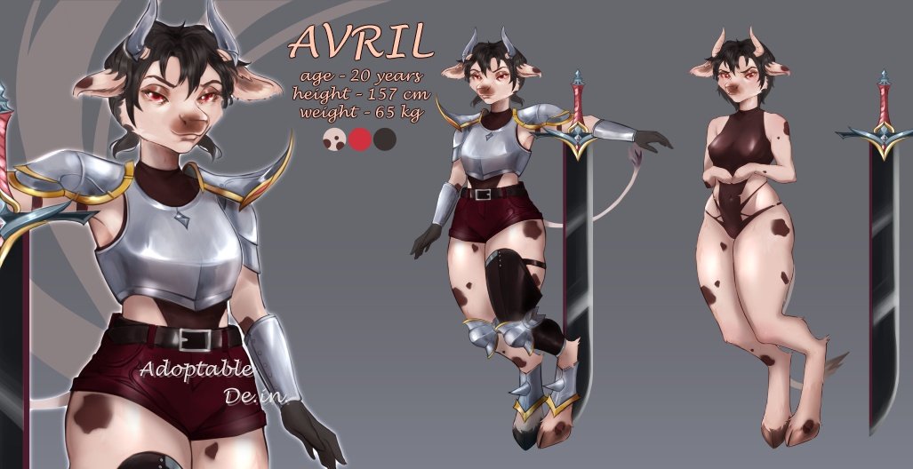 de_in_'s tweet photo. OPEN ADOPT COW 
Information: https://t.co/xOFXyzPbbe

#Cow #armor #auction #sword #horns #hooves #adoptableauction #adoptable #adoptcow #cowarmor #cowadoptopen #cowopen #furry #Referencelist #cowart #cowadoptable #oc #cowcharacter #characterdesign #furryart #furryadopt #adopts https://t.co/VIRQENnyxu