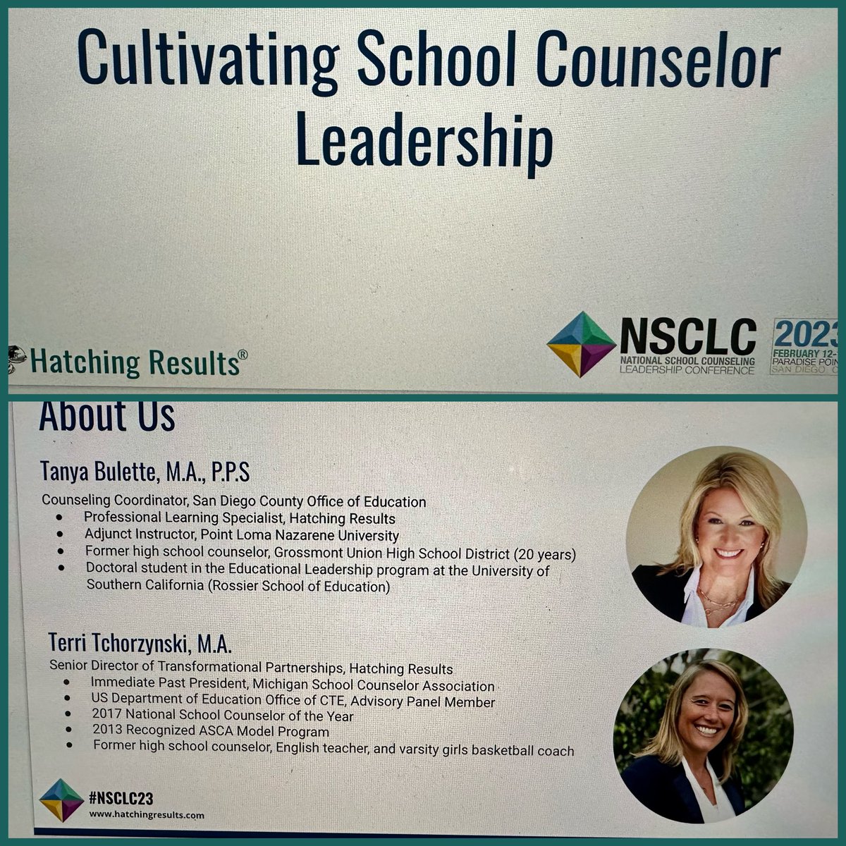 So excited to be at NSCLC and presenting in two sessions with Mindy Willard and Terri Tchorzynski! #nsclc23 #sdcounselors