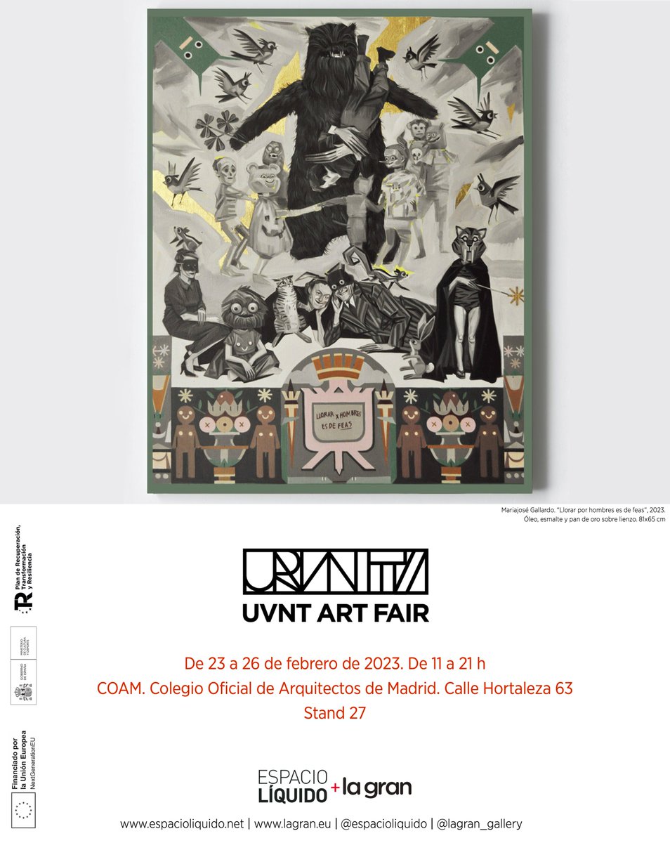 Mariajosé Gallardo es una de las artistas por las q Espacio Liquido y La Gran apostamos para la edición de este año de <a href="/UrvanityArt/">Urvanity-art</a>  que empieza el día 23.
Estaremos en el stand 27 dándolo todo, como siempre.
#SaveTheDate