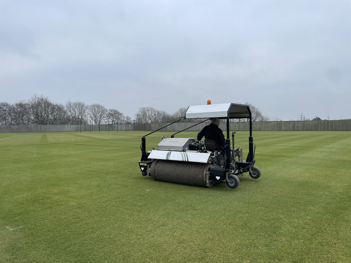 Out with the <a href="/CmsBlotter/">CMS Blotter</a> today <a href="/hantscricket/">Hampshire Cricket</a> to start pre season rolling on the nursery square and one of the net blocks #turftwitter #hampshirecricket #countycricket #preseason