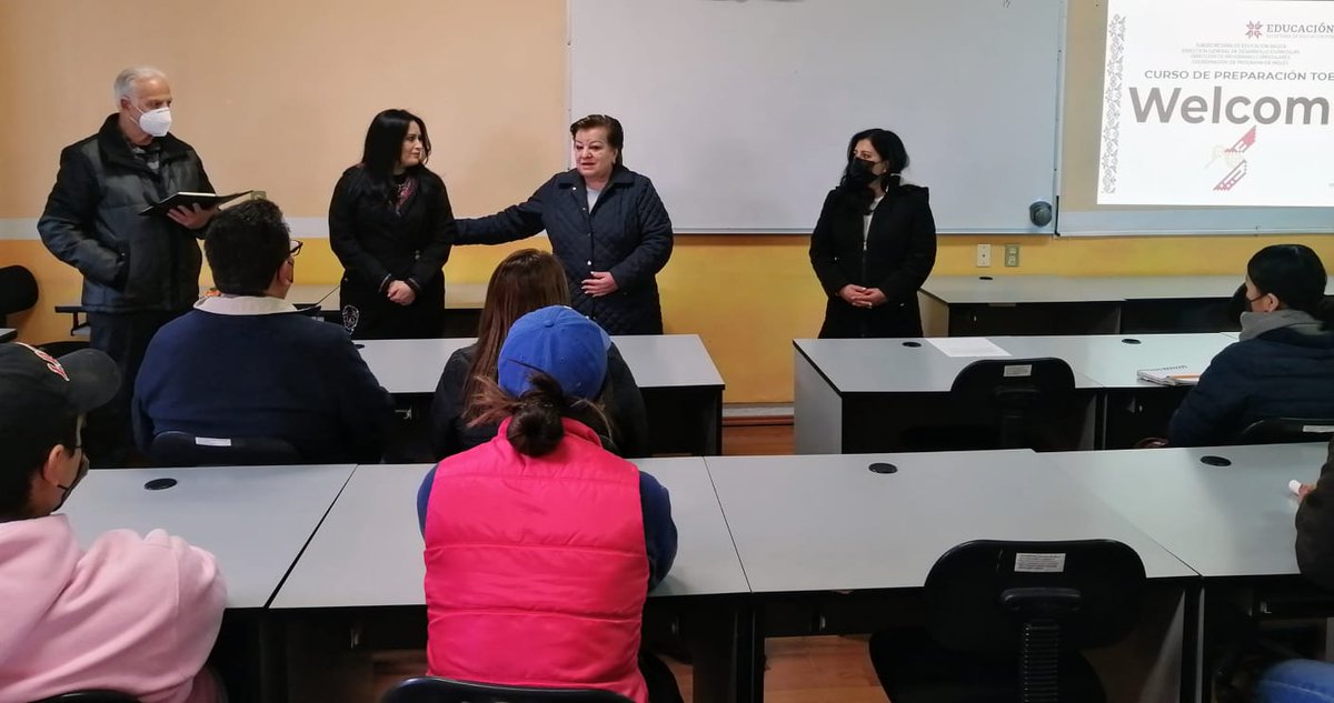 BasicaSEPH's tweet photo. La Mtra. María del Rosario Ramírez Hernández #DGDC y la Dra. Yazmín Téllez Noegueratt #DPC participaron en el arranque del curso de preparación para presentar examen #Toefl.

@natycastrejonv  
#CoordinaciónInglés https://t.co/7mjrntRIMK