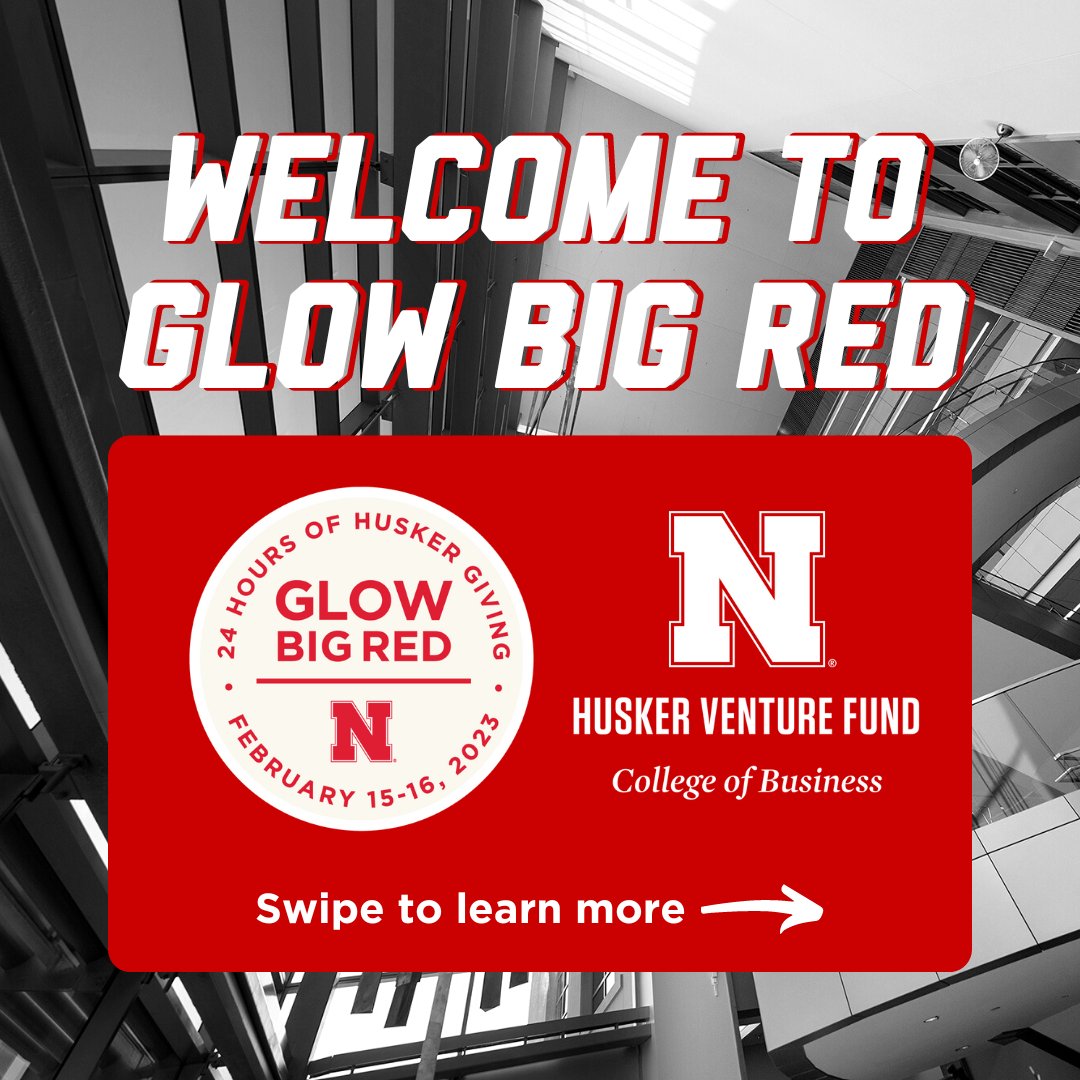 Glow Big Red starts this week! HVF is so excited to participate in 24 Hours of Husker Giving, but starting now you can donate to help enhance the Husker Venture Fund student experience. 

Link in Bio to learn more and donate!