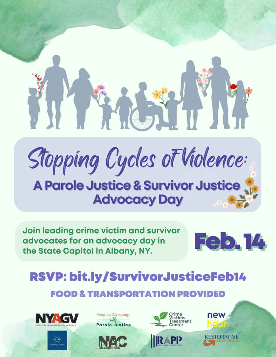 Many survivors of violence are incarcerated. Many others have loved ones in prison. Mass incarceration doesn't keep them safe or help them heal. Tomorrow, we'll board buses from across NY to Albany to call on lawmakers to prioritize healing for all and stop cycles of violence.