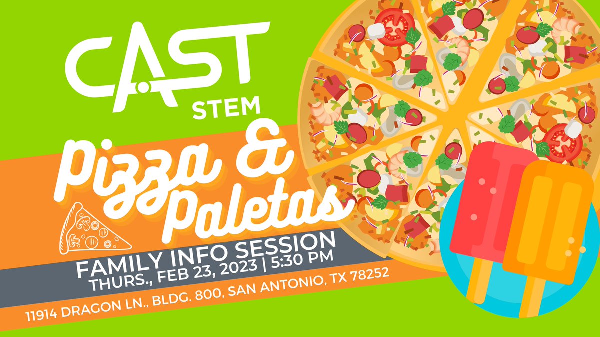 swisd_caststem's tweet photo. Calling all 8th &amp; 9th-graders looking for a new high school experience! You and your family are invited to join our Pizza and Paletas Info Session February 23rd. Enjoy FREE food while meeting with current students and school leaders. For more info: https://t.co/5SfuScFfQY
@swisd https://t.co/PCcThnh4Rg