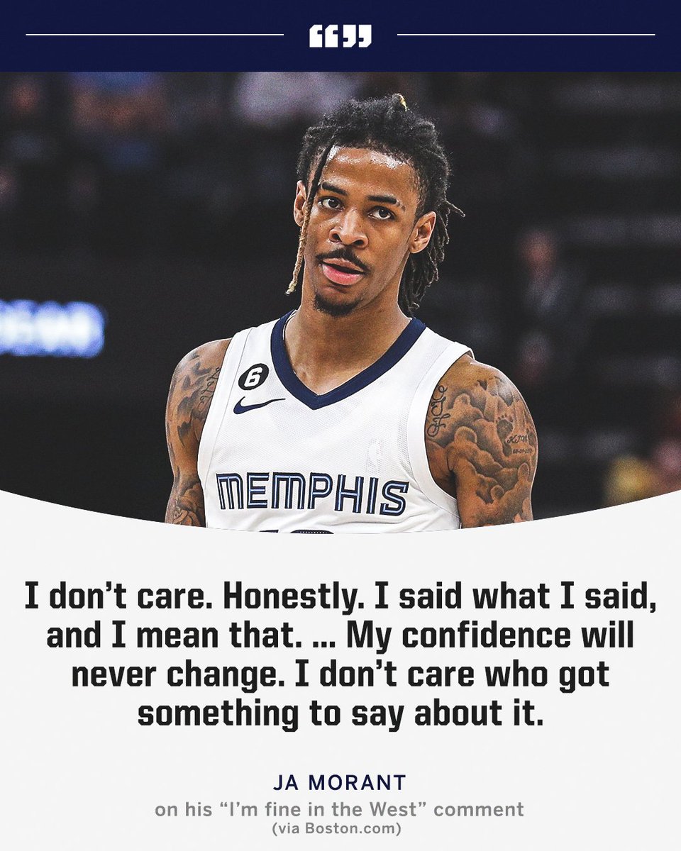 ESPNNBA's tweet photo. Ja Morant isn't backing down from what he said 😤 https://t.co/gHyWy8Ijal