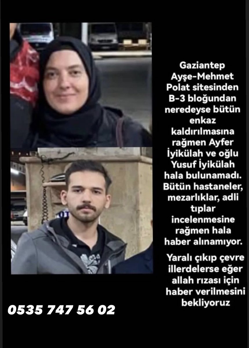 mtanerkoc's tweet photo. #Aysemehmetpolatsitesi #deprem #gaziantepdepremi #afad #ahbab #Ahbabderneği #icisleribakanlığı #SağlıkBakanlığıSiziDinliyor #ulaşımbakanlığı #HalukLevent @haluklevent @OguzhanUgur https://t.co/ogbZ7x4Xii
