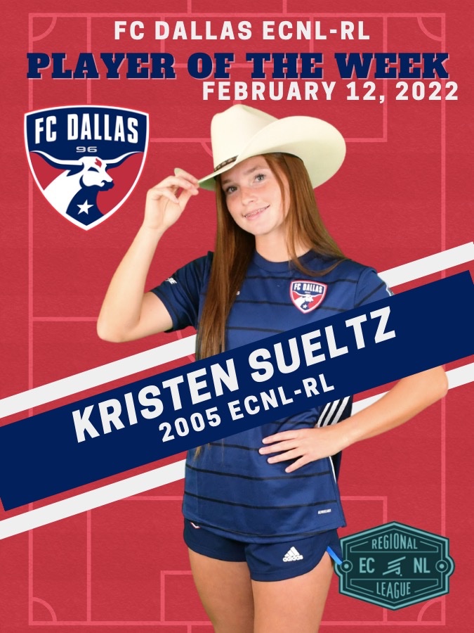 FC Dallas Girls ECNL (@fcdgirlsecnl) on Twitter photo Congrats to these ladies chosen for our ECNL & ECNL-RL Teams of the Week!
Shout out <a href="/melaniafuller10/">melania.fullerton</a> & <a href="/kristen_sueltz/">Kristen Sueltz</a> for being the Players of the Week. Mel got 2 goals & ran the midfield in the 05 NL win & Kris had 3 goals & 4 assists in a BIG 05 RL win!
#DTID | <a href="/ECNLgirls/">ECNL Girls</a> Congrats to these ladies chosen for our ECNL & ECNL-RL Teams of the Week!
Shout out <a href="/melaniafuller10/">melania.fullerton</a> & <a href="/kristen_sueltz/">Kristen Sueltz</a> for being the Players of the Week. Mel got 2 goals & ran the midfield in the 05 NL win & Kris had 3 goals & 4 assists in a BIG 05 RL win!
#DTID | <a href="/ECNLgirls/">ECNL Girls</a>