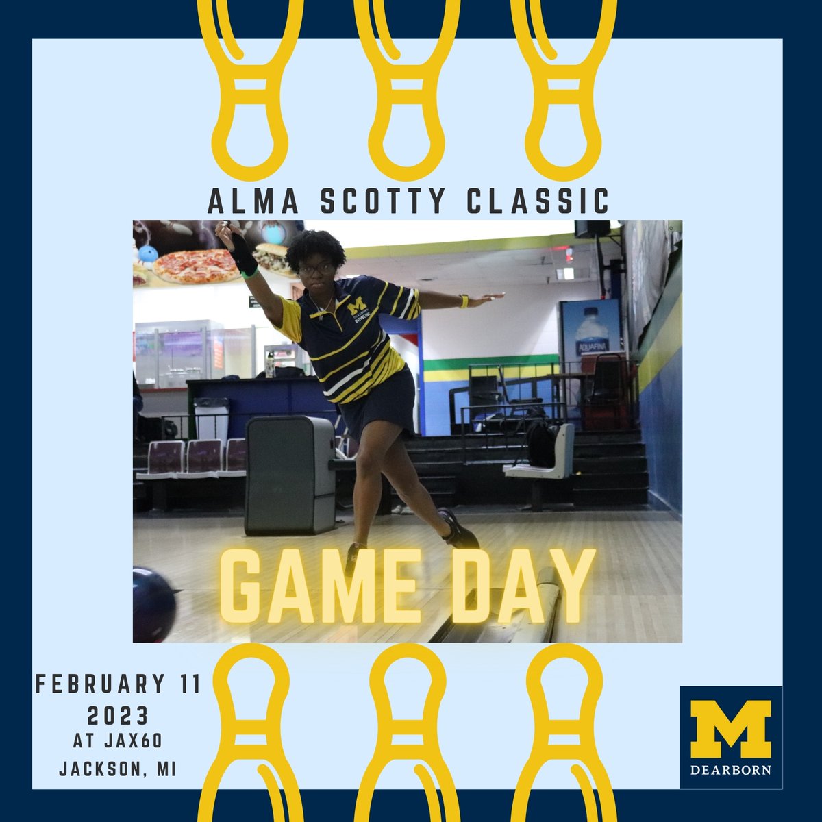 UMDearbornBWL's tweet photo. This past Saturday we got to see our bowlers work hard and never give up against some tough competition. Our Men's and Women's teams finished 13th and 7th, respectively. Also congrats to Spencer McCallum (19th, averaging 195.8) and Jessie Ludwick (26th, averaging 180). #GoBlue https://t.co/h4Qlvgc85b