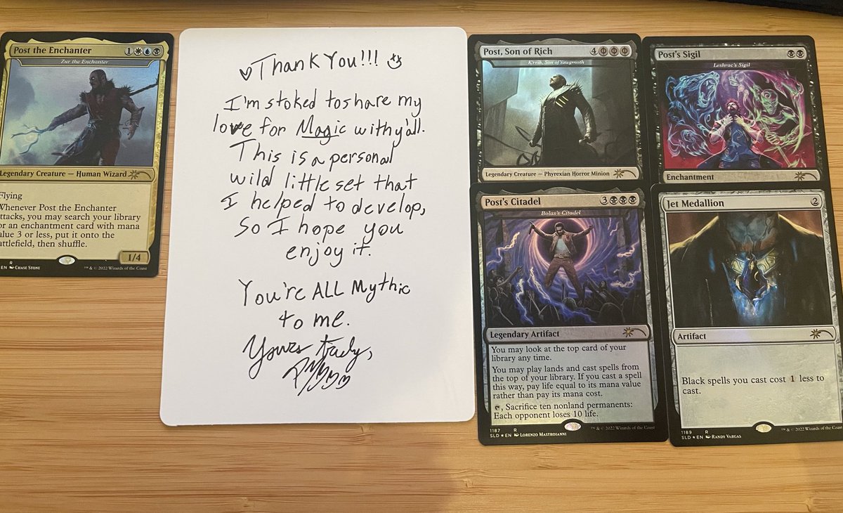 You got me ⁦<a href="/Wizards/">Wizards of the Coast</a>⁩. I finally folded to the secret lair pressure due to ⁦<a href="/PostMalone/">Post Malone</a>⁩. And despite my wife’s counterpoints, I refuse to believe the card wasn’t handwritten.