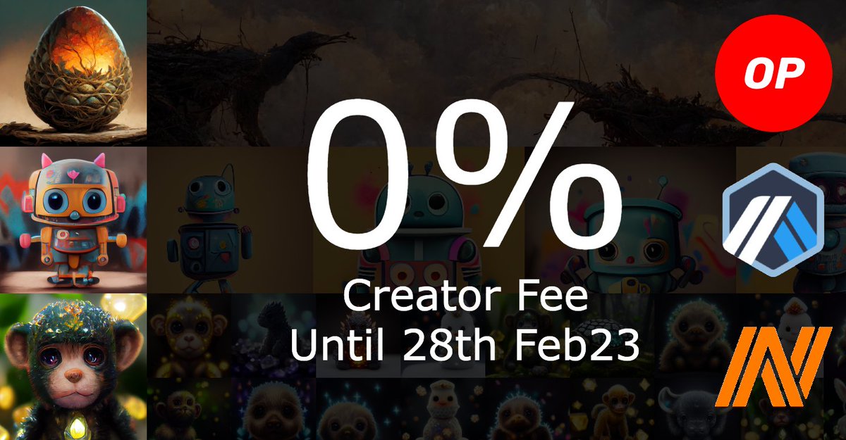 Celebrate <a href="/ZonicApp/">Zonic : NFT Marketplace for L2 ⚡️⚡️⚡️</a> Offical Launch. 0% Creator Fee for 3 collections until end of Feb 2023 🎉🎉🎉

1. Draconic Egg
2. Crypto Robo
3. Baby Monster

LFG Zonic! GO GO GO