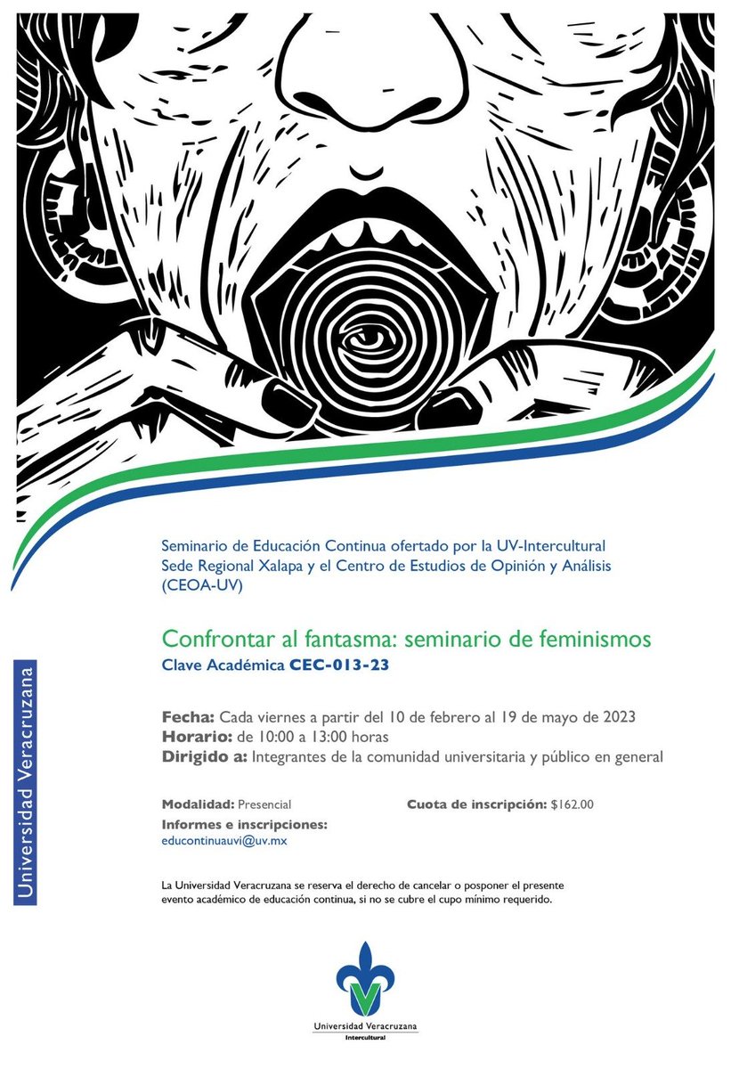 CEOA_UV's tweet photo. Con gran éxito se desarrolló la primer sesión del Seminario de Feminismos "Confrontar al Fantasma", facilitado por la Dra. Minerva Ante Lezama. Gracias al entusiasmo de universitarias y universitarios, se llenó el cupo del seminario. 

@antemine 
@uv_uvi https://t.co/2ZqlifW2yM