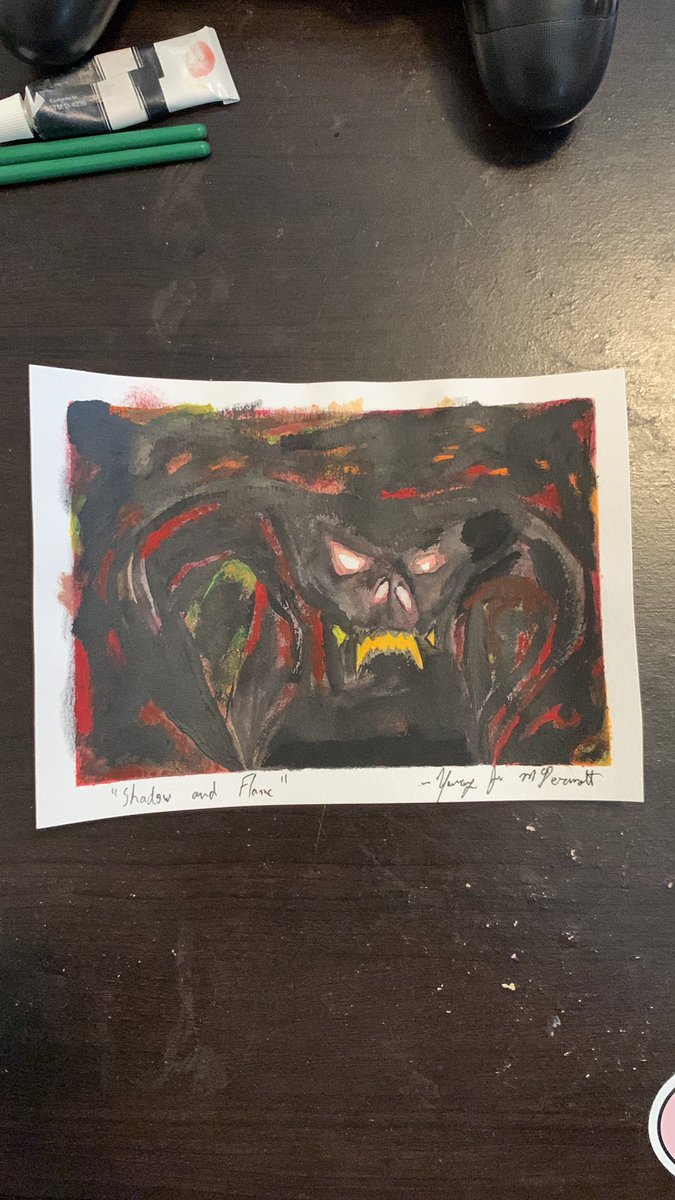 JacobJakemcd98's tweet photo. 1/28/23 “shadow and flame”

It’s supposed to be the balrog from lotr. I hate this one bc it was going really well and then the final layer I tried to use black acrylic for the shadows to make them deeper but it just ruined everything. I tried to save it but only made it worse. https://t.co/QH3nIfqO1o