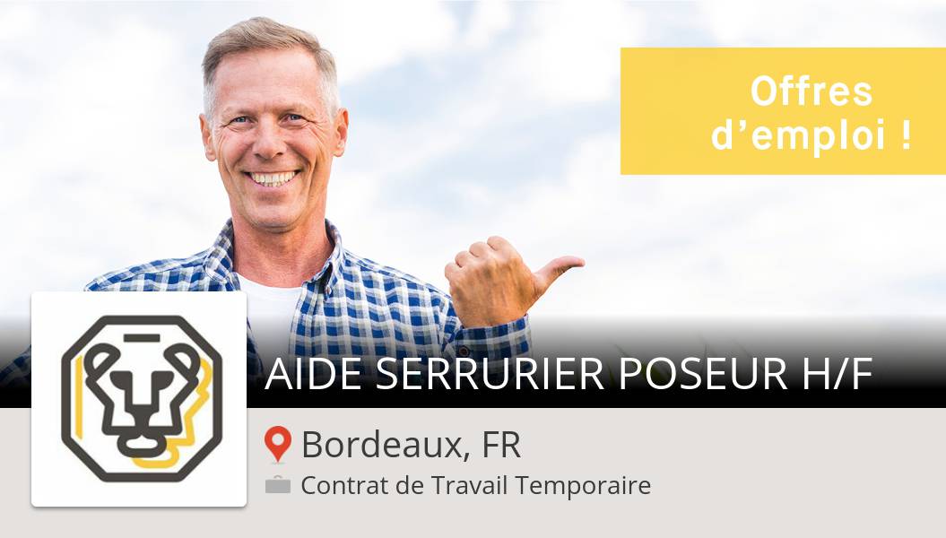 SD701042's tweet photo. Nouvelle offre de #job chez #LeaderIntérim #BordeauxFR! #AIDE SERRURIER POSEUR H/F https://t.co/PGVf49EYnj #LeaderRecrute #GroupeLeader #Emploi #Recrutement #OnRecrute #Travail https://t.co/DSIPGlekgg