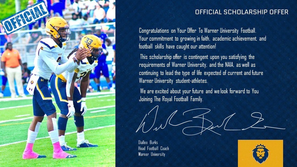 jalen_b1's tweet photo. After a great conversation with @CoachKendallTod I am blessed to receive an offer from Warner University🙏🏾 https://t.co/7G1waRCQLL