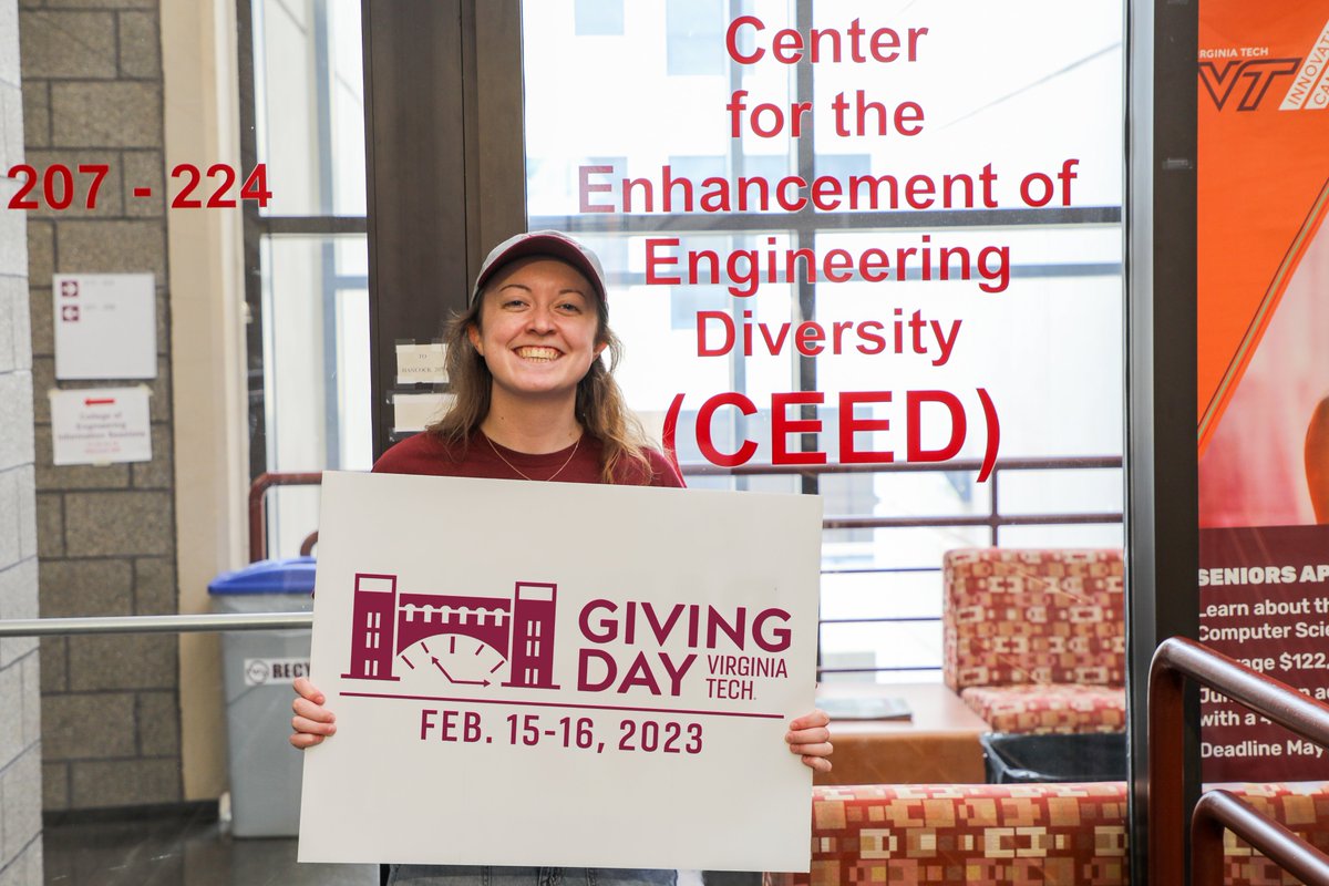 Giving Day is a 24hr giving event that brings together Hokies from all around the world to support all the things they love about Virginia Tech.  Together, we can do more to support the students of the CEED than any of us can do alone. Gifts of all sizes add up to a huge impact.