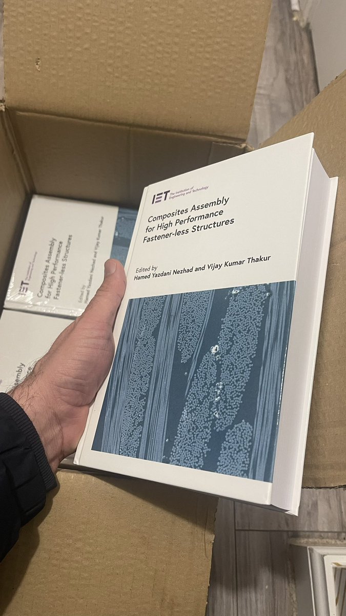 hamed_nezhad's tweet image. Great gifts waited for me when got home today! Results of years of researches by 60 authors, in 21 chapters and 800 pages! Feels really different when you hold REAL books in hand rather than a digital one #multifunctional #composites #compositestructures #compositebonding @TheIET