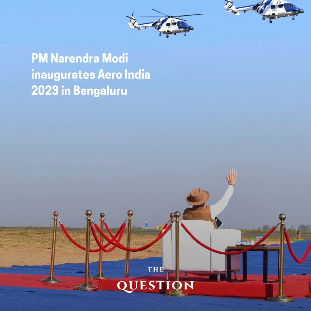PM Modi inaugurates Aero India 2023. The five-day exhibition is being participated by over 700 defence companies and delegates from 98 countries.@IAF_MCC #AeroIndia2023 #Bangalore