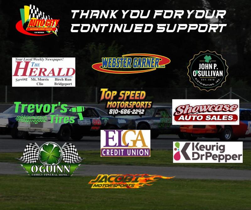 AutoCitySpdway's tweet photo. Thank You to Our Continued Sponsors!  https://t.co/satT2bywFW https://t.co/JQBg7HbtKs