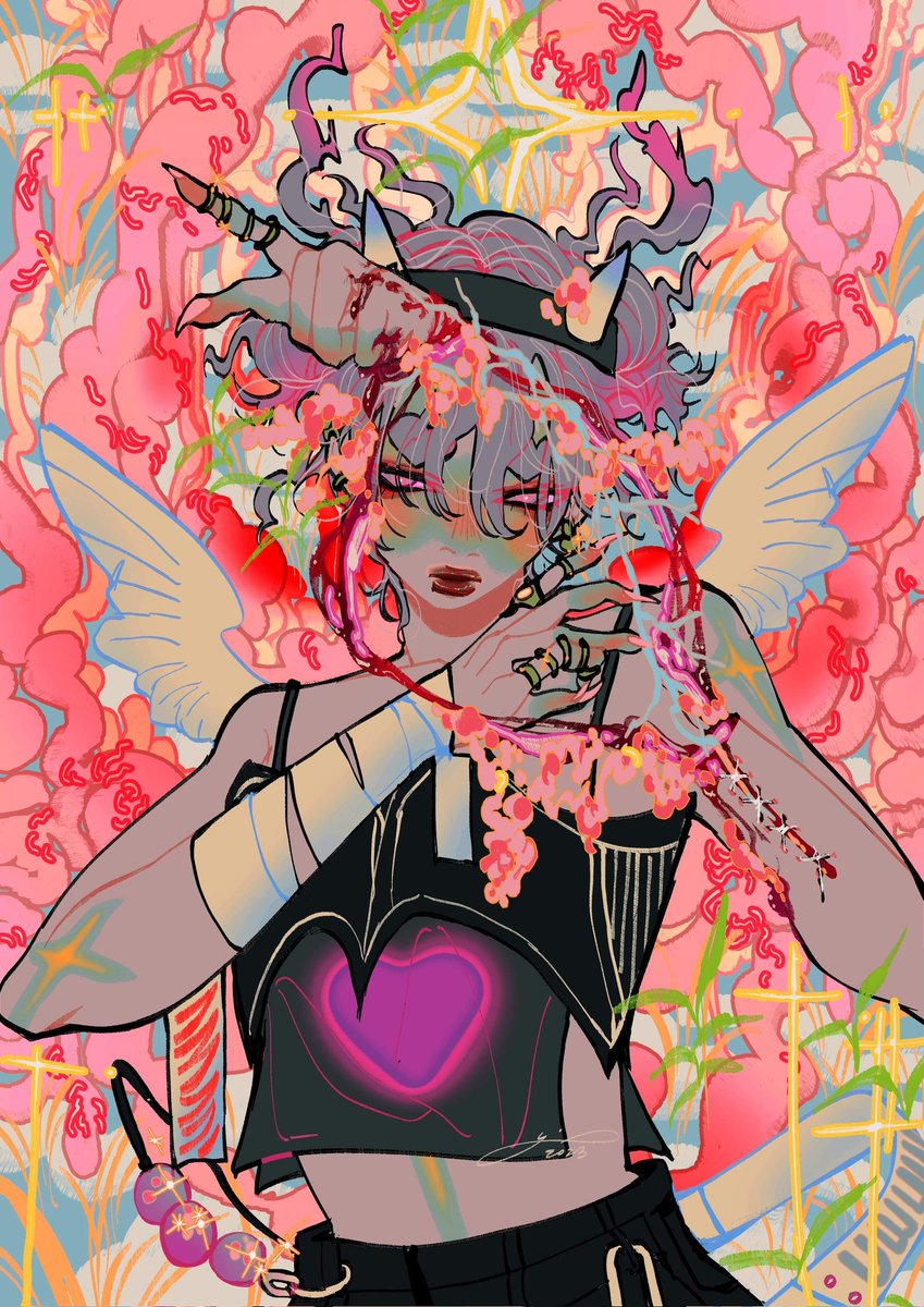 「old and new drawing but i didn't wanna q」|yasmine 🧠 DTIYS + comms openのイラスト