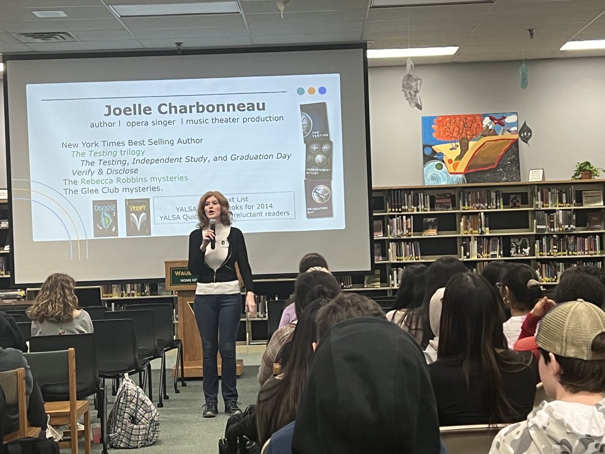 We are honored to host ⁦<a href="/jcharbonneau/">Joelle Charbonneau🏔📚🎼🇺🇦</a>⁩ for our Writers Week! ⁦<a href="/ipef204/">IPEF 204</a>⁩ ⁦<a href="/WaubonsieValley/">Waubonsie Valley HS</a>⁩ ⁦<a href="/wv_english/">WV English</a>⁩ ⁦<a href="/wvlmc/">wvlmc</a>⁩