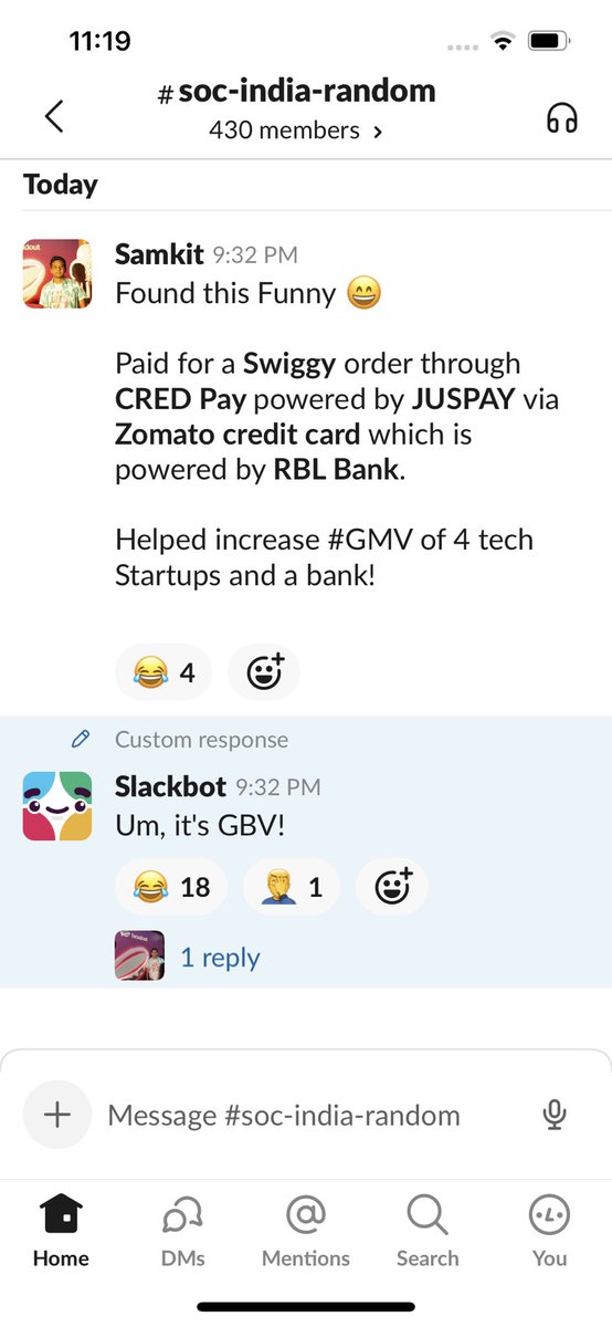 Samkit_Jain_70's tweet photo. @SlackHQ - GMV and GBV can’t be used Interchangeably 🤦🏻‍♂️ https://t.co/P02NEZThh3